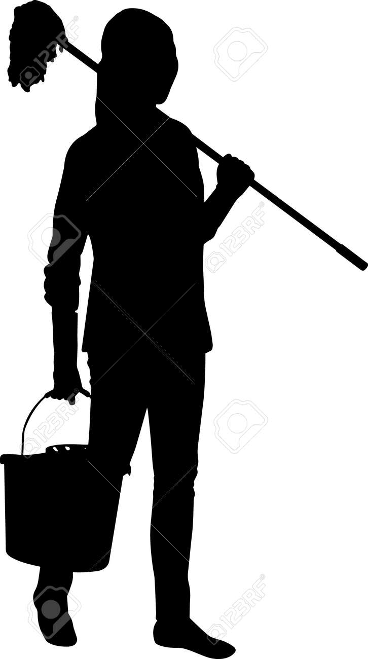 Detail Silhouette Cleaning Lady Clipart Nomer 26