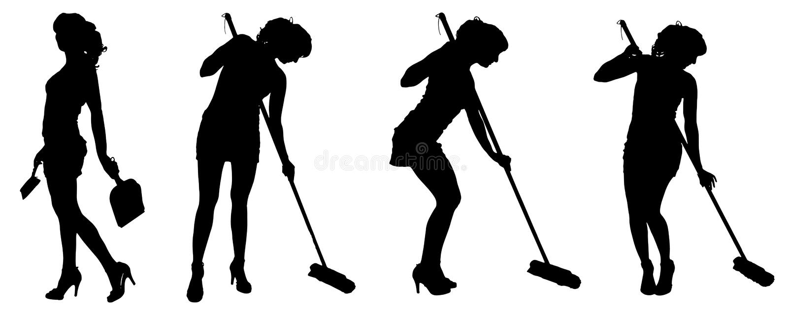 Detail Silhouette Cleaning Lady Clipart Nomer 39