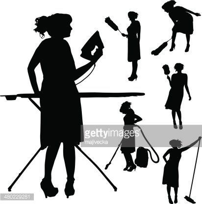 Detail Silhouette Cleaning Lady Clipart Nomer 42