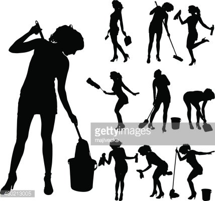 Detail Silhouette Cleaning Lady Clipart Nomer 48