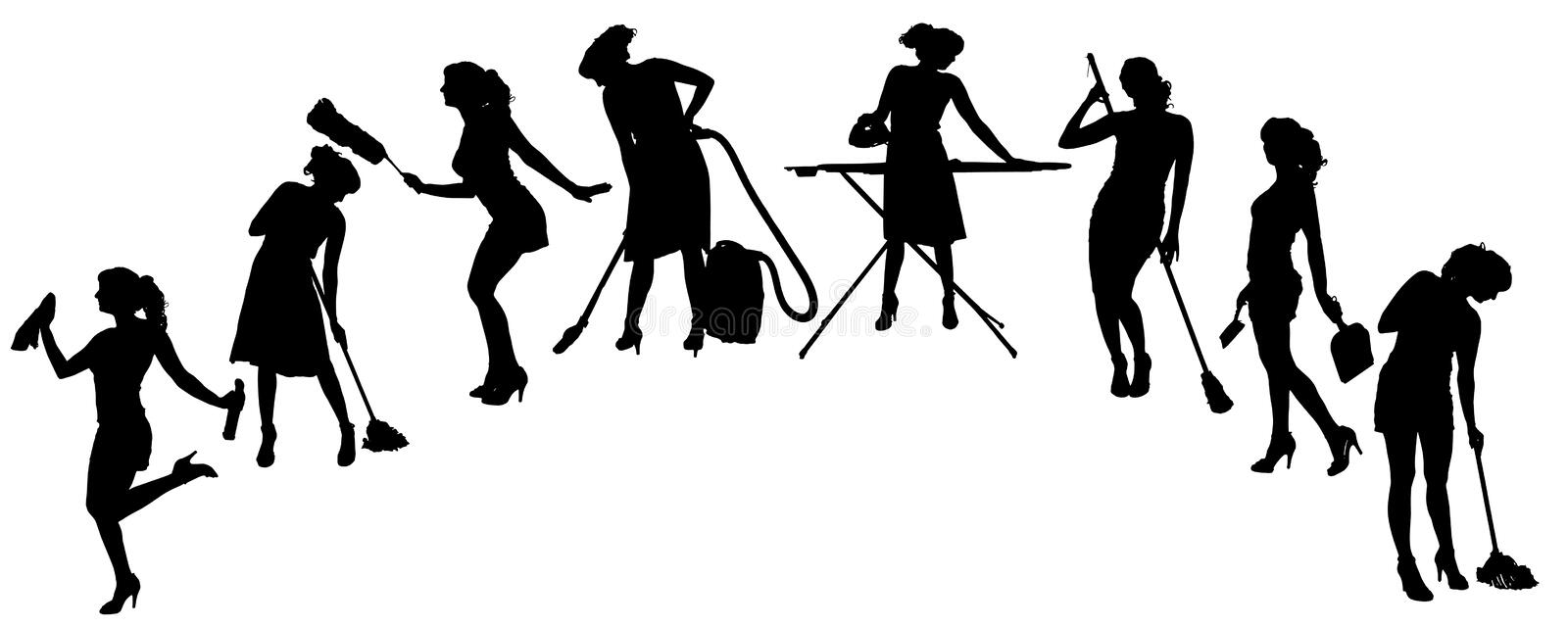 Detail Silhouette Cleaning Lady Clipart Nomer 7