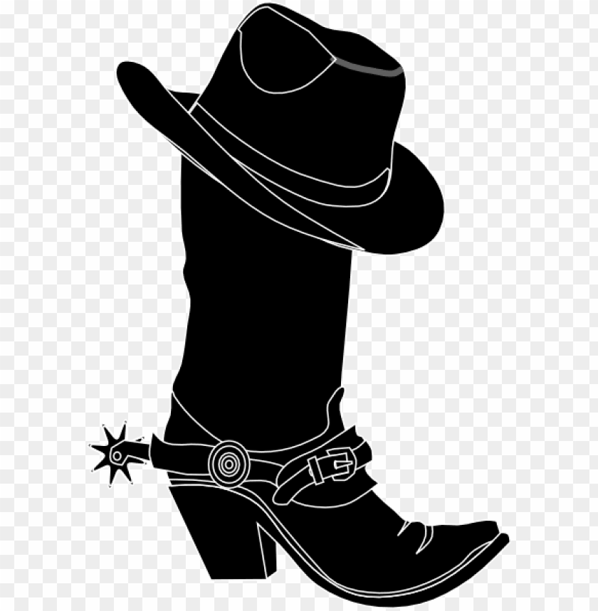 Detail Silhouette Cowboy Boots And Hat Clipart Nomer 22