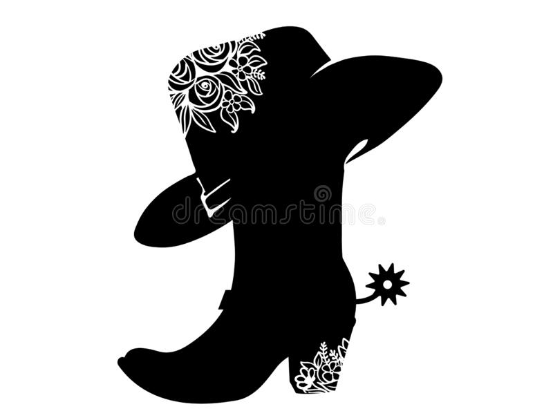 Detail Silhouette Cowboy Boots And Hat Clipart Nomer 30