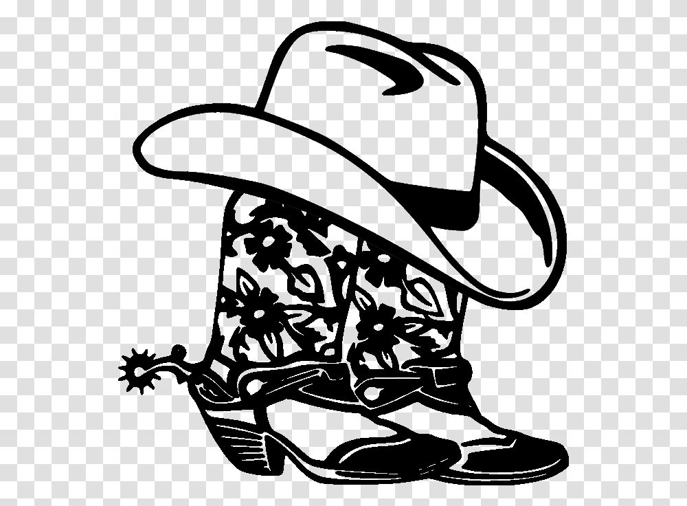 Detail Silhouette Cowboy Boots And Hat Clipart Nomer 6