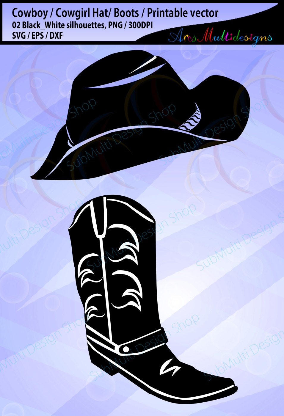 Detail Silhouette Cowboy Boots And Hat Clipart Nomer 49