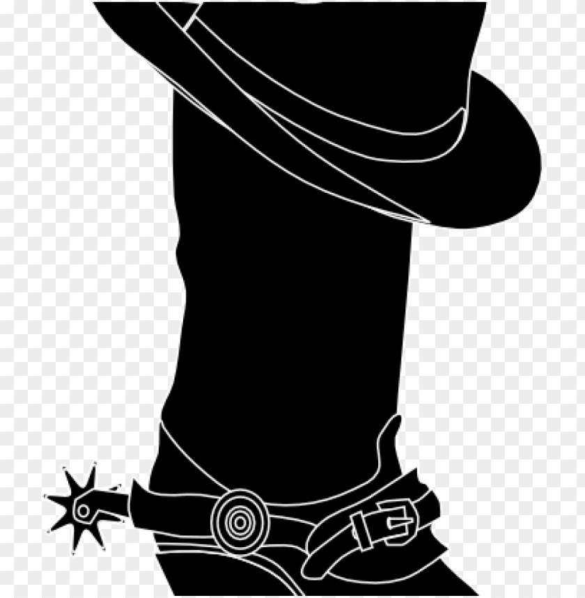 Detail Silhouette Cowboy Boots And Hat Clipart Nomer 9