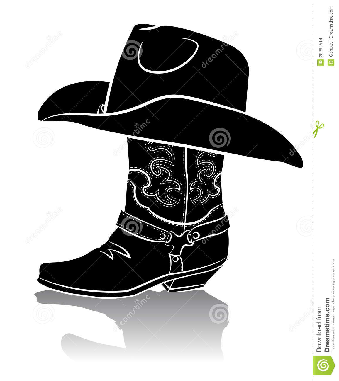 Detail Silhouette Cowboy Boots Clipart Nomer 46