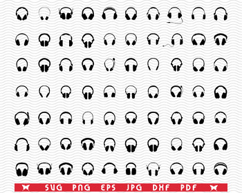 Detail Silhouette Headphones Clipart Nomer 22