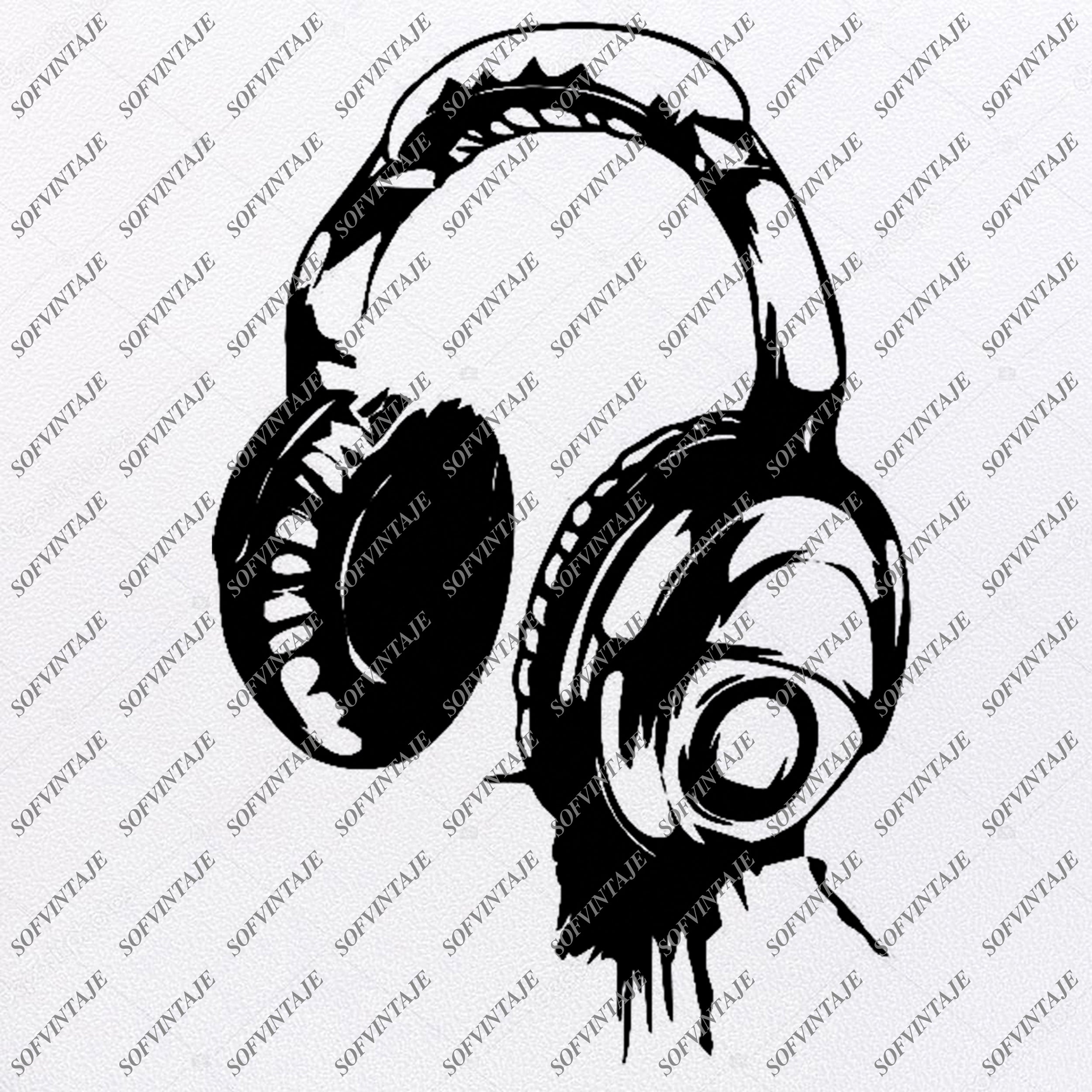Detail Silhouette Headphones Clipart Nomer 29