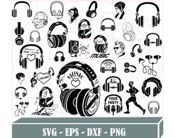 Detail Silhouette Headphones Clipart Nomer 46