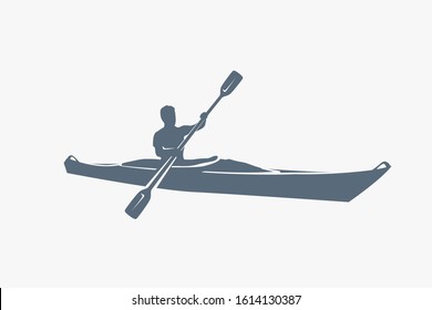 Detail Silhouette Kayak Clipart Nomer 34