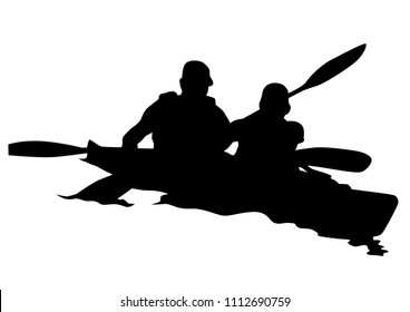 Detail Silhouette Kayak Clipart Nomer 47