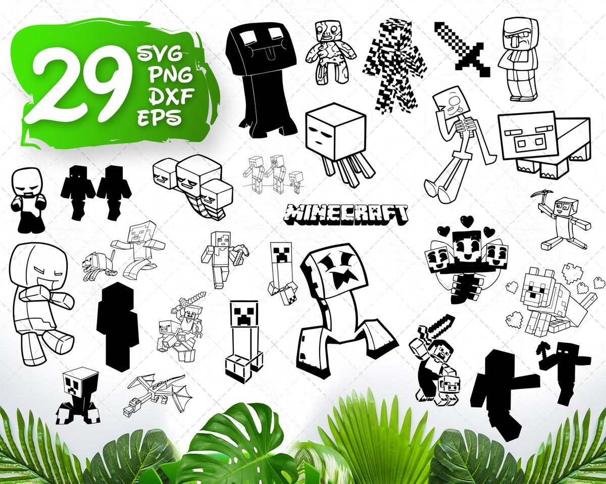 Detail Silhouette Minecraft Clipart Nomer 10