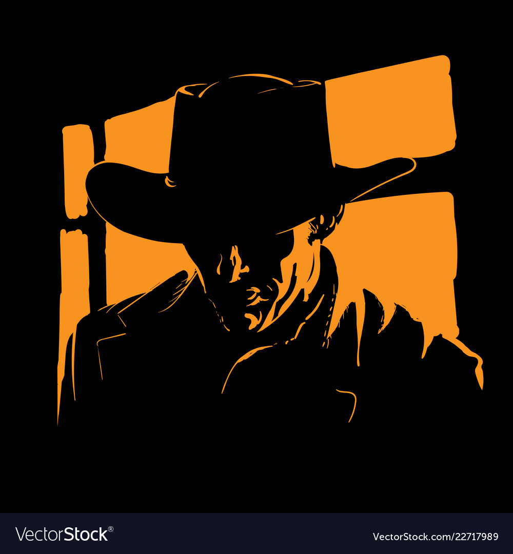 Detail Silhouette Of A Cowboy Nomer 23