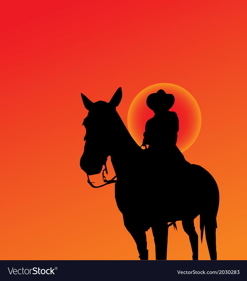 Detail Silhouette Of A Cowboy Nomer 46