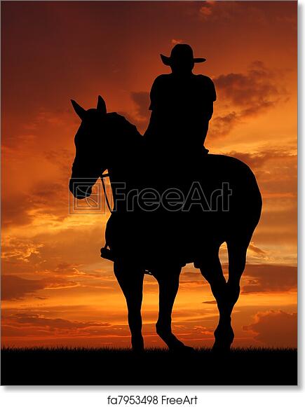 Detail Silhouette Of A Cowboy Nomer 48