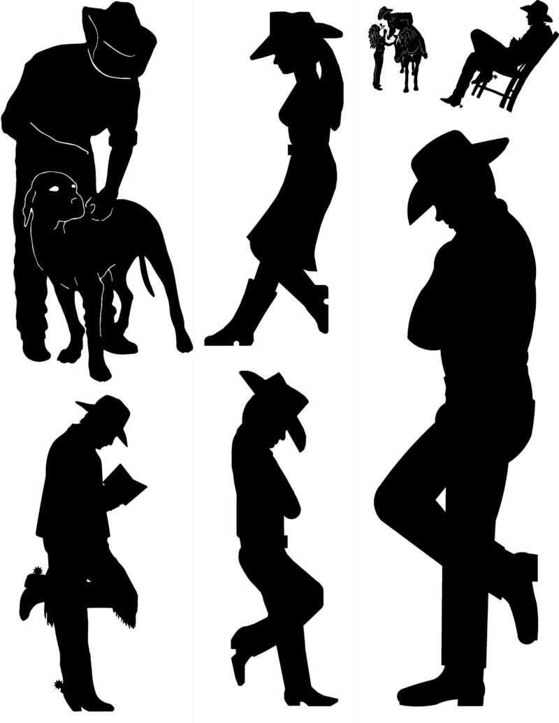 Detail Silhouette Of A Cowboy Nomer 7