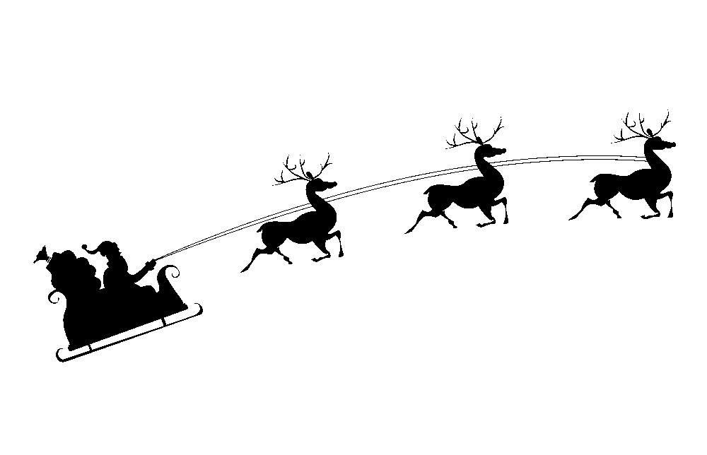 Detail Silhouette Of Santa Sleigh And Reindeer Nomer 18