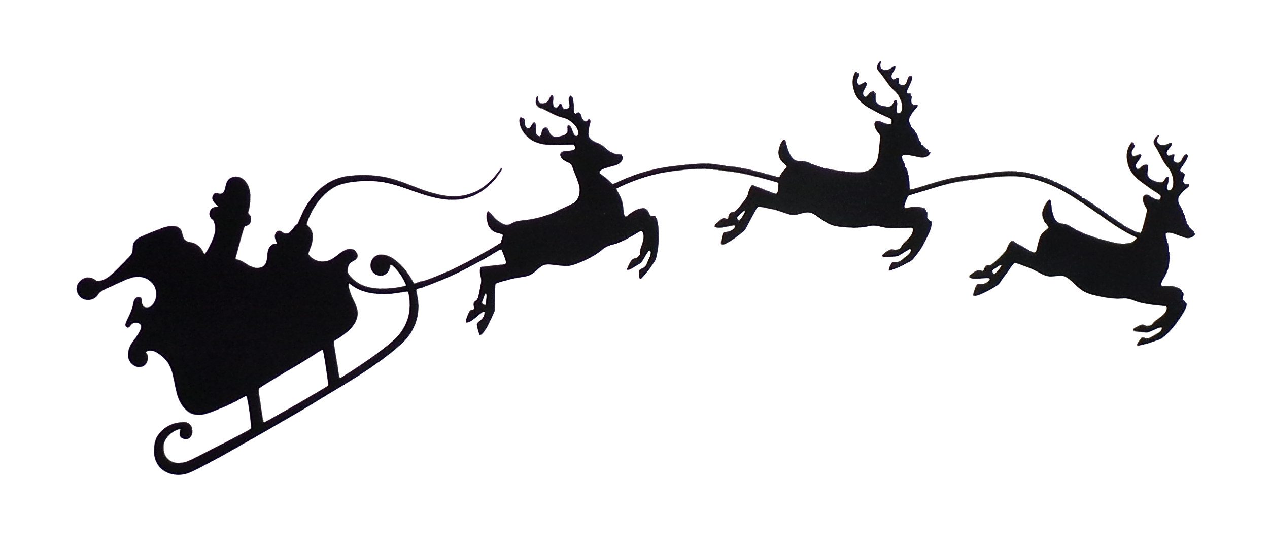 Detail Silhouette Of Santa Sleigh And Reindeer Nomer 22