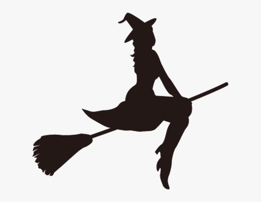 Detail Silhouette Of Witch Flying On Broom Nomer 32