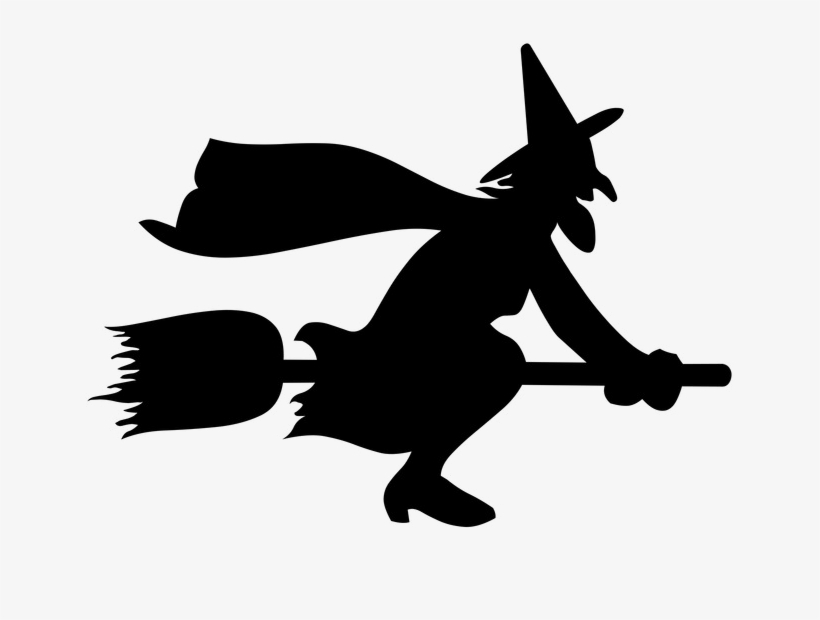 Detail Silhouette Of Witch Flying On Broom Nomer 38