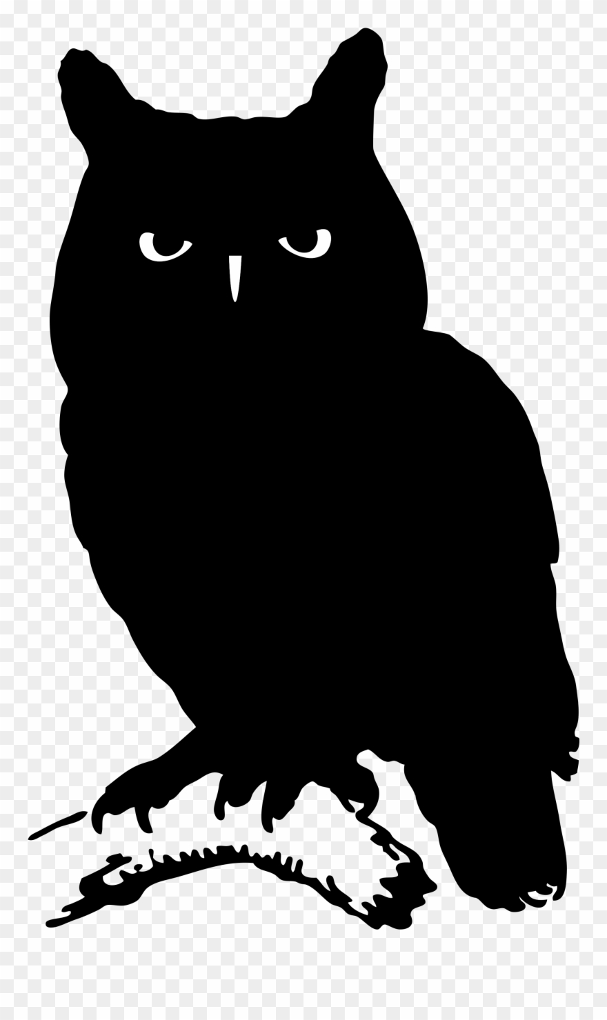 Detail Silhouette Owl Clipart Black And White Nomer 3