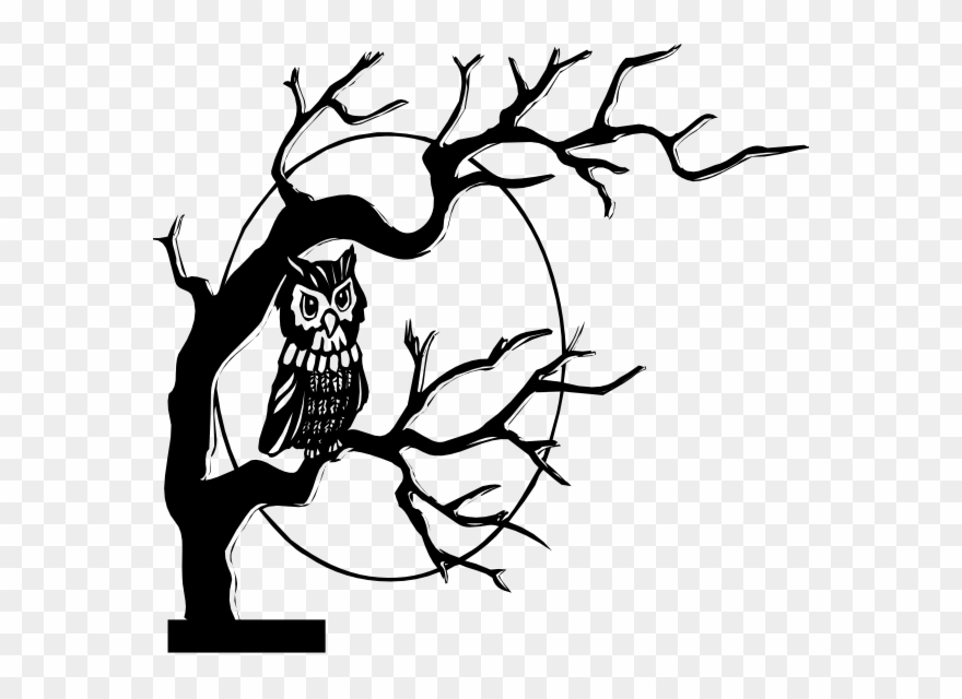 Detail Silhouette Owl Clipart Black And White Nomer 44