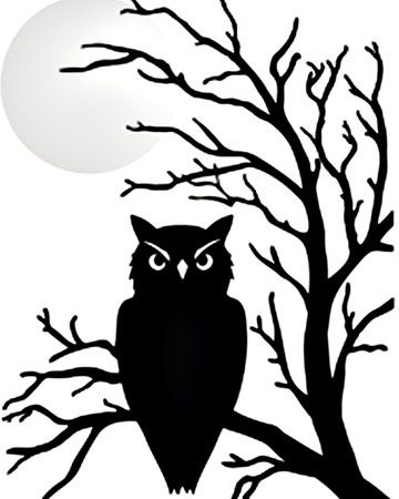 Detail Silhouette Owl Clipart Black And White Nomer 45