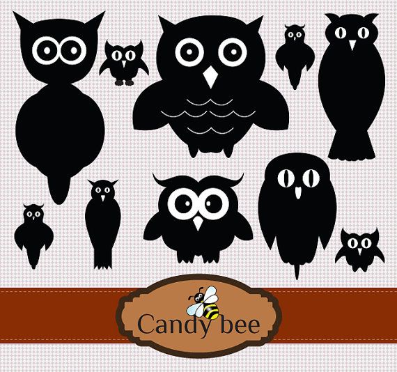 Detail Silhouette Owl Clipart Black And White Nomer 49