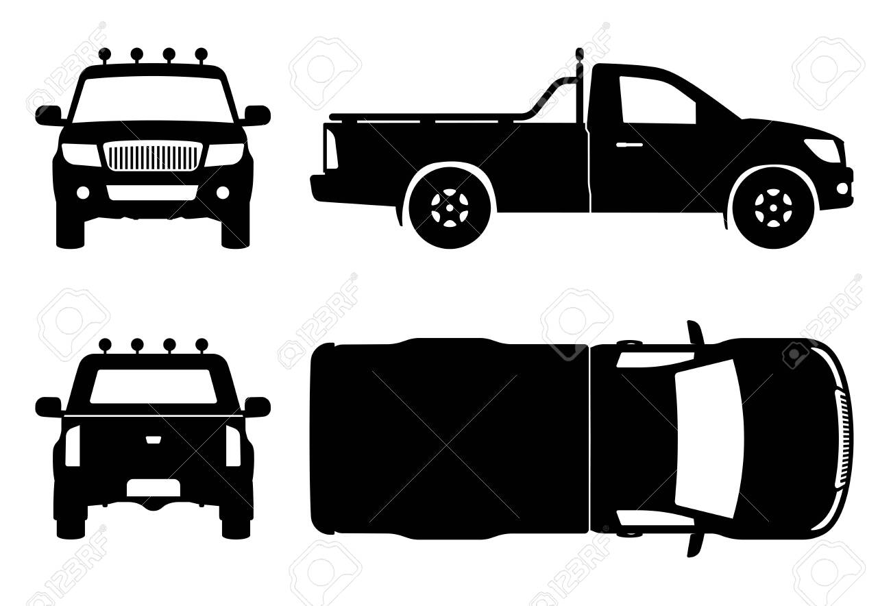 Detail Silhouette Pickup Truck Clipart Nomer 22