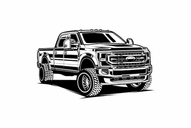 Detail Silhouette Pickup Truck Clipart Nomer 51