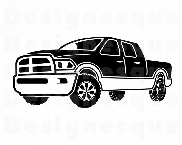 Detail Silhouette Pickup Truck Clipart Nomer 6