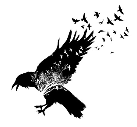 Detail Silhouette Raven Clipart Nomer 30