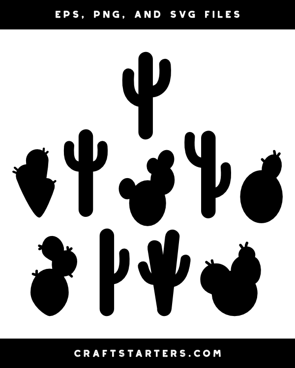 Detail Silhouette Simple Cactus Clipart Nomer 2