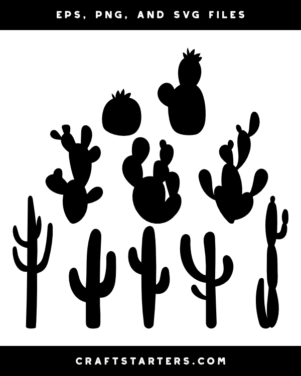 Detail Silhouette Simple Cactus Clipart Nomer 11