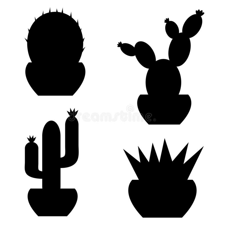 Detail Silhouette Simple Cactus Clipart Nomer 17