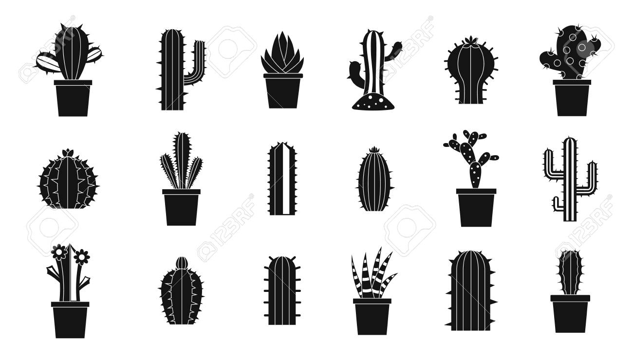 Detail Silhouette Simple Cactus Clipart Nomer 18