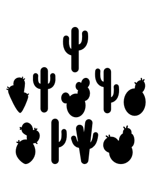 Detail Silhouette Simple Cactus Clipart Nomer 19