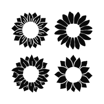 Detail Silhouette Sunflower Clipart Black And White Nomer 9