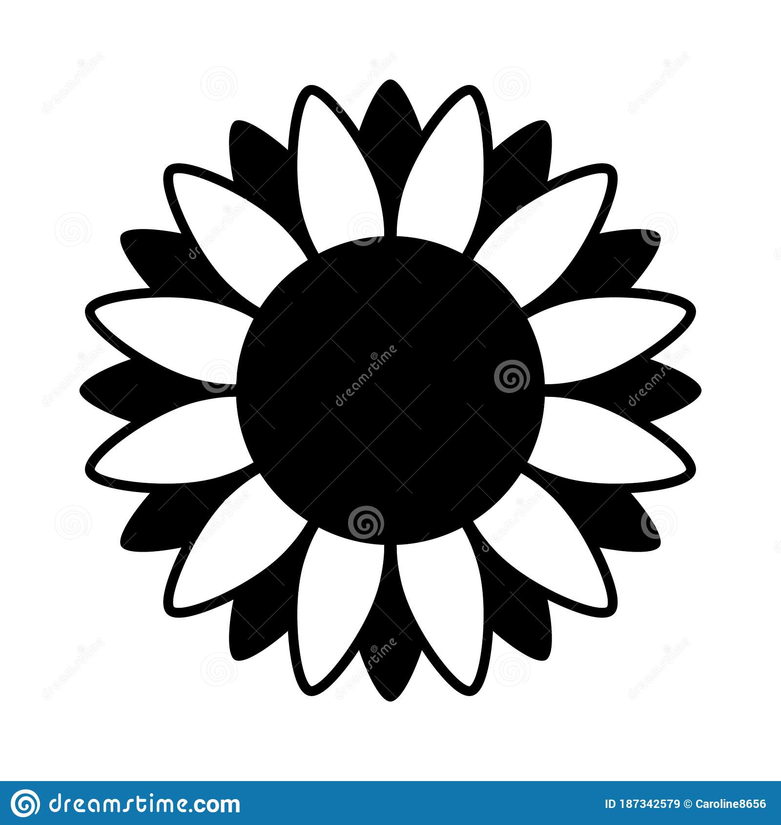 Detail Silhouette Sunflower Clipart Black And White Nomer 13