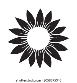 Detail Silhouette Sunflower Clipart Black And White Nomer 19