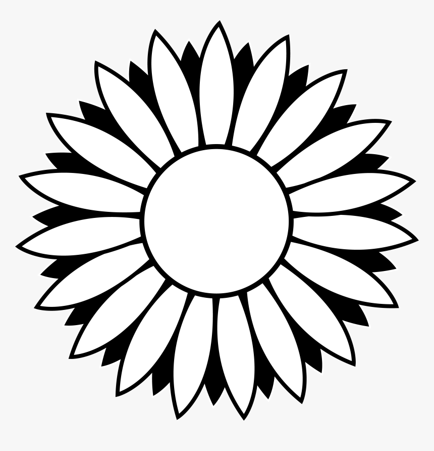 Detail Silhouette Sunflower Clipart Black And White Nomer 21
