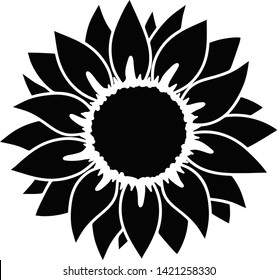 Detail Silhouette Sunflower Clipart Black And White Nomer 23