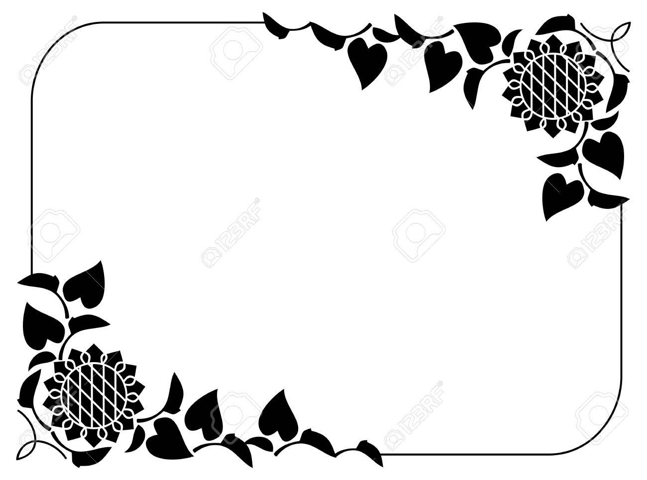 Detail Silhouette Sunflower Clipart Black And White Nomer 35