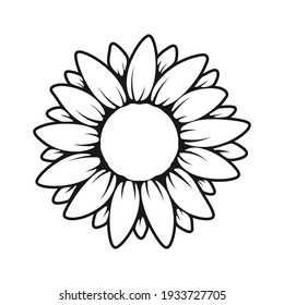 Detail Silhouette Sunflower Clipart Black And White Nomer 52