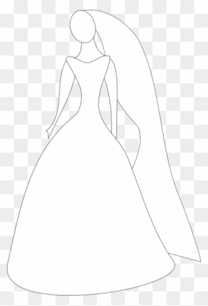 Detail Silhouette Wedding Dress Clipart Nomer 12