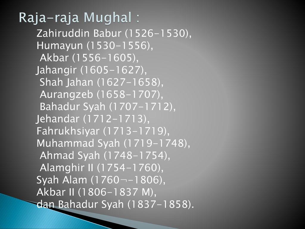 Detail Silsilah Kerajaan Mughal Nomer 10