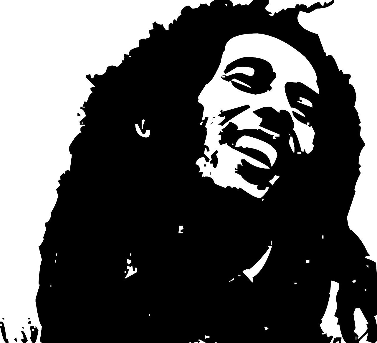 Detail Siluet Bob Marley Nomer 2