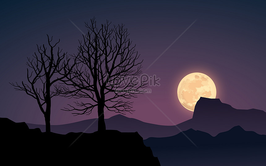 Siluet Bulan Purnama - 57+ Koleksi Gambar