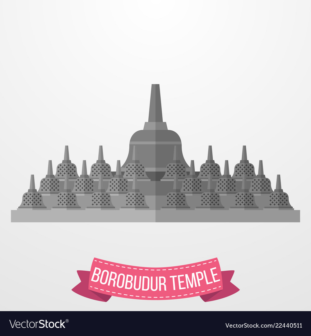 Detail Siluet Candi Borobudur Vector Nomer 2